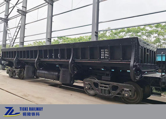 la voiture de charbon de train de décharge de côté de rail de la charge 60t agrège les scories en acier en pierre écrasées